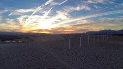 Aerial California Wind Mills Stock Footage