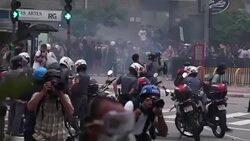 CLEAN : Police clash with protesters in Brazil demo (2) News Clip