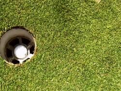 Three Golf Putts Stock Footage