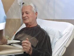 HD DOLLY: Nurse Serving Food To A Patient Stock Footage