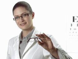 HD: Ophthalmologist Showing Glasses Stock Footage