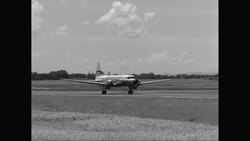 WS PAN Plane taking Off from runway / United States Stock Footage