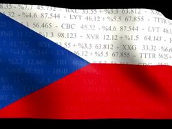 Stock Market Flag of Czech Republic - Alpha and Loop Stock Footage