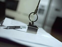 HD Super Slow-Mo: House Keys On A Signed Contract Stock Footage