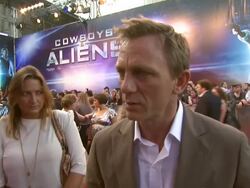 INTERVIEW Daniel Craig on first reading the scrip, it not being a comedy, working with real cowboys and more at the Cowboys & Aliens UK Premiere at London England. (Footage by WireImage Video/Getty Images Entertainment Video) Stock Footage