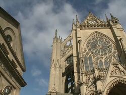 WS View of  cathedral Saint-Etienne de Metz  / Metz, Lorraine, France Stock Footage