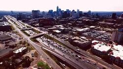 Sepia Vintage Effect Austin Texas Keep Austin Weird Over Interstate 35 another busy day with traffic in the central Texas capital City 2016 Aerial Over Austin Stock Footage