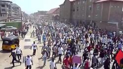 CLEAN : Thousands protest in Nigeria for pro Biafra detainee News Clip