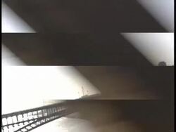 CANTED, SIDE POV, USA, Missouri, St. Louis, Driving on bridge, Gateway Arch in distance Stock Footage