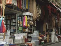 MS PAN View of Shops in city / Istanbul, Turkey Stock Footage