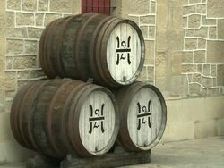 ViÃ±a Tondonia ages wine in handmade barrels Stock Footage