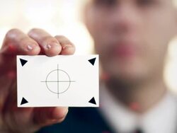 Man with business card Stock Footage