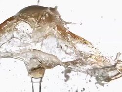 MS SLO MO Shot of glass of Beer Breaking and Splashing / Vieux Pont, Normandy, France Stock Footage