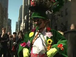 NYC's Annual Easter Bonnet Parade Stock Footage
