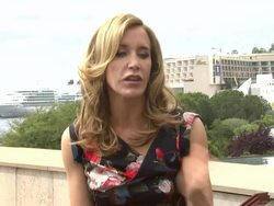 INTERVIEW: Felicity Huffman on how each of their Desperate Housewives characters speak to different fans at the 51st Monte-Carlo Television Festival - Felicity Huffman Interview at Monte-Carlo . (Footage by WireImage Video/Getty Images Entertainment Video) Stock Footage