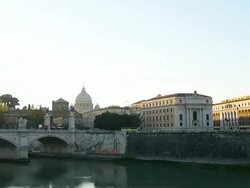 Vatican and Tiber River Stock Footage