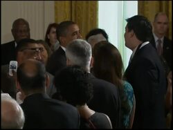 People sing 'happy birthday' to the President at the White House News Clip