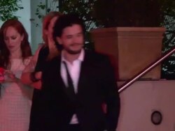 Gwendoline Christie & Kit Harington depart Netflix After Party at Sunset Tower in Los Angeles Stock Footage