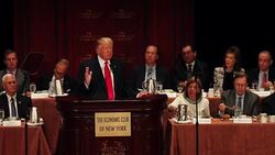 Presidential Candidate Donald Trump Speaks At The Economic Club Of New York Stock Footage