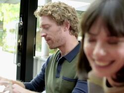 Young urban couples on table Stock Footage