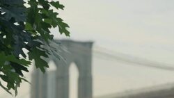 Brooklyn Bridge Establishing Dolly Shot Stock Footage
