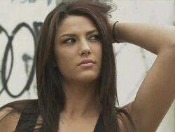 HD DOLLY: Girl on graffiti Stock Footage