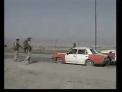 GWT: British troops man checkpoint at Basra News Clip