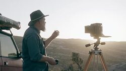 Middle-Aged Caucasian Male Outdoor Photographer Stock Footage