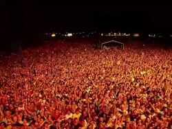 W/S EXT Concert Crowd Night Stock Footage