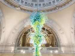 V&A museum Hall Timelapse vertical Pan Close up Stock Footage