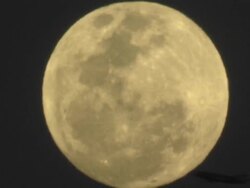 Full Moon with Airplane (50%) Stock Footage
