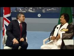 G8 Summit : Colonel Gaddafi meets UK PM Gordon Brown News Clip