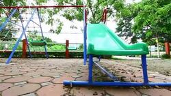 Playground in the park Stock Footage