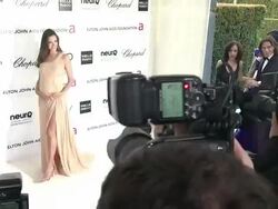 Alessandra Ambrosio at Elton John Aids Foundation Celebrates 20th Annual Academy Awards Viewing Party Stock Footage