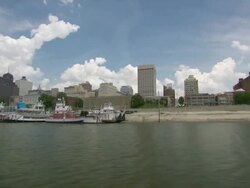 WS View of city near wolf river / Memphis, Tennessee, United States Stock Footage