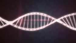 Concept of Biochemistry with DNA Molecule on blue background Stock Footage
