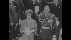 CAN611 QUEEN ELIZABETH UNVEILS ETCHED STONE IN MEMORY OF CHURCHILL News Clip