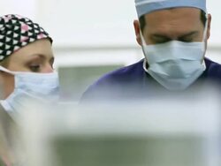 Doctors in an operating room  Stock Footage