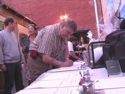 B-ROLL: Auction Shots at the Philly-LA Has A Heart Presents Comedy For A Cause Benefiting The Bryan Stow Fund at Santa Monica CA.  Stock Footage