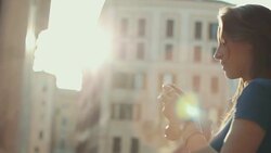 Lone tourist woman photographing Rome Stock Footage