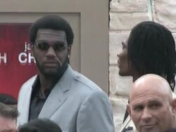 Greg Oden & Chris Bosh at The Karate Kid Premiere in Westwood at the Celebrity Sightings in Los Angeles at Los Angeles CA. (Footage by WireImage Video/GettyImages) Stock Footage