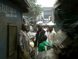 MS Shot of people talking / Lagos, Nigeria Stock Footage