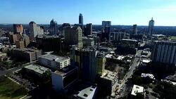 Aerial Downtown Construction Rising Condominium Growing Economy Austin Texas Capital Cities High Above the Lone Star State Stock Footage