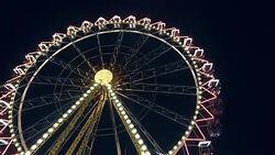 Ferris Wheel at night Stock Footage