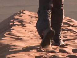 Close up walking on sand, Sossusvlei, Namib-Naukluft, Namibia Stock Footage