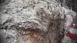 Point of View Video: Via Ferrata on the Alps Stock Footage