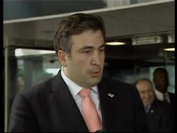 Saakashvili comments after meeting Powell News Clip