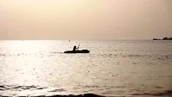 Young Woman Sea Kayaking Stock Footage