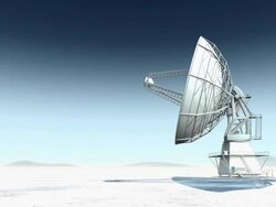 Radio Telescope in Desert Render Stock Footage