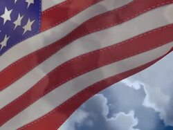 USA Flag with Zooming Sky Stock Footage